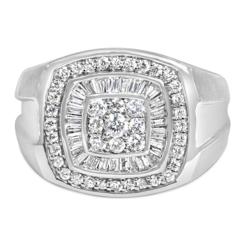 Men's 14K white gold diamond band ring