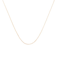 10K Gold 0.5 mm Slender & Dainty Fine Rope Chain Necklace