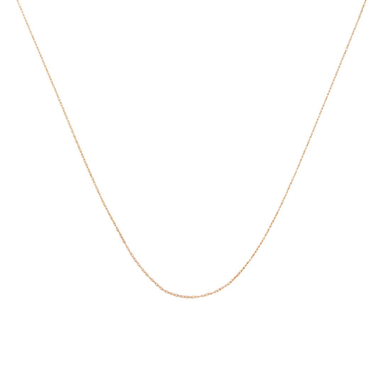 10K Gold 0.5 mm Slender & Dainty Fine Rope Chain Necklace-0