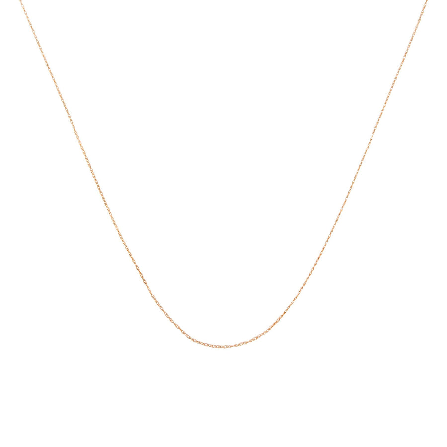 10K Gold 0.5 mm Slender & Dainty Fine Rope Chain Necklace