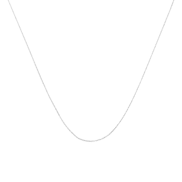 10K Gold 0.5 mm Slender & Dainty Fine Rope Chain Necklace