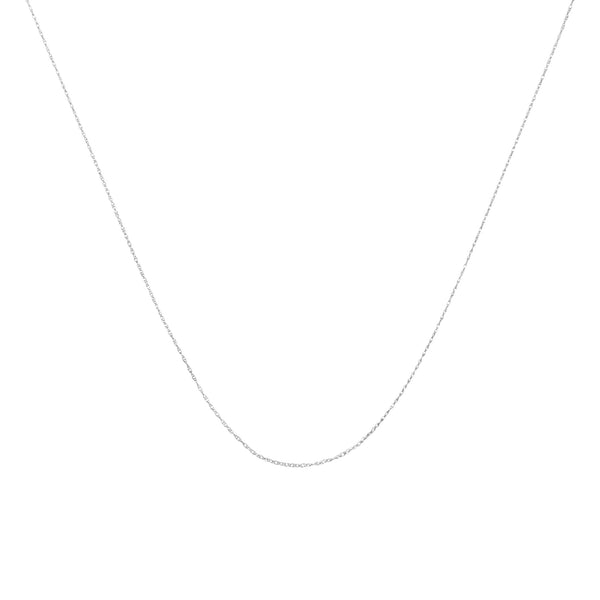 10K Gold 0.5 mm Slender & Dainty Fine Rope Chain Necklace