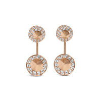 14K Rose Gold 1.00 Cttw Diamond Double Cone Jacket Stud Earring (G-H Color, SI1-SI2 Clarity)