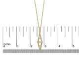 14K Yellow Gold 1.0 Cttw Diamond Studded Geometric Double Pyramid 18