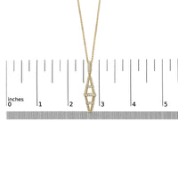 14K Yellow Gold 1.0 Cttw Diamond Studded Geometric Double Pyramid 18