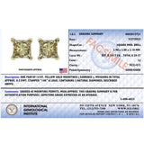 IGI Certified 14K Yellow Gold 1/4 Cttw Princess-Cut Diamond Solitaire Stud Earrings-4 thumbnail 5