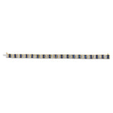 14K Yellow Gold 2/5 Cttw Diamond & 8.0 Cttw Baguette Cut Blue Sapphire Alternating Link Bracelet (G-H Color, VS1-VS2 Clarity) - 7