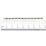 14K Yellow Gold 1.00 Cttw Alternating  Diamond and 6 1/2 Cttw Oval Blue Sapphire Link Bracelet (H-I Color, SI1-SI2 Clarity) - 7