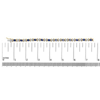 14K Yellow Gold 1.00 Cttw Alternating  Diamond and 6 1/2 Cttw Oval Blue Sapphire Link Bracelet (H-I Color, SI1-SI2 Clarity) - 7