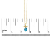 14K Yellow Gold and Blue Quartz Pacifier Pendant Necklace - 18