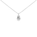 14K White Gold Diamond Accent Baby Shoe with Bow Pendant 18" Necklace (G-H Color, SI1-SI2 Clarity)-0
