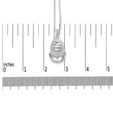 14K White Gold Diamond Accent Baby Shoe with Bow Pendant 18