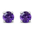 925 sterling silver solitaire stud earrings with created birthstone center stones