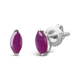 .925 Sterling Silver 1/2 Cttw Created Pink Ruby Gemstone Solitaire Stud Earrings-1 thumbnail 2
