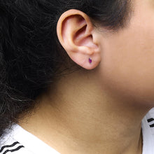 .925 Sterling Silver 1/2 Cttw Created Pink Ruby Gemstone Solitaire Stud Earrings-2