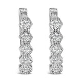 14K Gold 1/2 Cttw Diamond Earring Zig-Zagging Geometric Hoop Earrings (G-H Color, SI1-SI2)-1 thumbnail 2