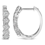 14K Gold 1/2 Cttw Diamond Earring Zig-Zagging Geometric Hoop Earrings (G-H Color, SI1-SI2)-3 thumbnail 4