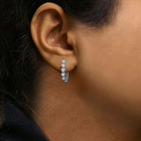14K Gold 1/2 Cttw Diamond Earring Zig-Zagging Geometric Hoop Earrings (G-H Color, SI1-SI2)-2 thumbnail 3