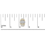 18K Two-Toned Gold 5.00 Cttw Diamond Three-tier Domed Button Omega Back Earrings (G-H Color, VS2-SI1 Clarity)-4 thumbnail 5