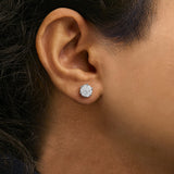 14K White Gold 1.00 Cttw Pie Cut Diamond Solitaire Style Stud Earring (H-I Color, SI1-SI2 Clarity)-2 thumbnail 3