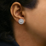 14K Gold 1 3/8 Cttw Diamond Cluster and Double Halo Stud Earring (G-H Color, SI1-SI2 Clarity)-2 thumbnail 3