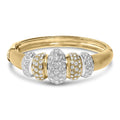 18K gold graduating dome bangle bracelet with 6.00 ct G-H diamonds