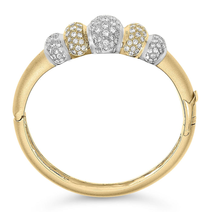 18K Gold 6.00 Cttw Diamond Graduating Dome Bangle Bracelet (G-H Color, VS2-SI1 Clarity)