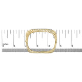 14K Yellow Gold 1 1/4 Cttw Diamond Ribbed Rounded Rectangle Bangle Bracelet (G-H Color, VS2-SI1 Clarity) - 7.75