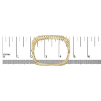 14K Yellow Gold 1 1/4 Cttw Diamond Ribbed Rounded Rectangle Bangle Bracelet (G-H Color, VS2-SI1 Clarity) - 7.75