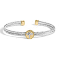 18K yellow gold dragonfly bangle bracelet with diamond accent stones