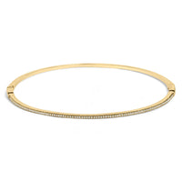 14K Yellow Gold 1/3 Cttw Diamond Half Eternity Bangle Bracelet (I-J Color, I2-I3 Clarity) - 7.75