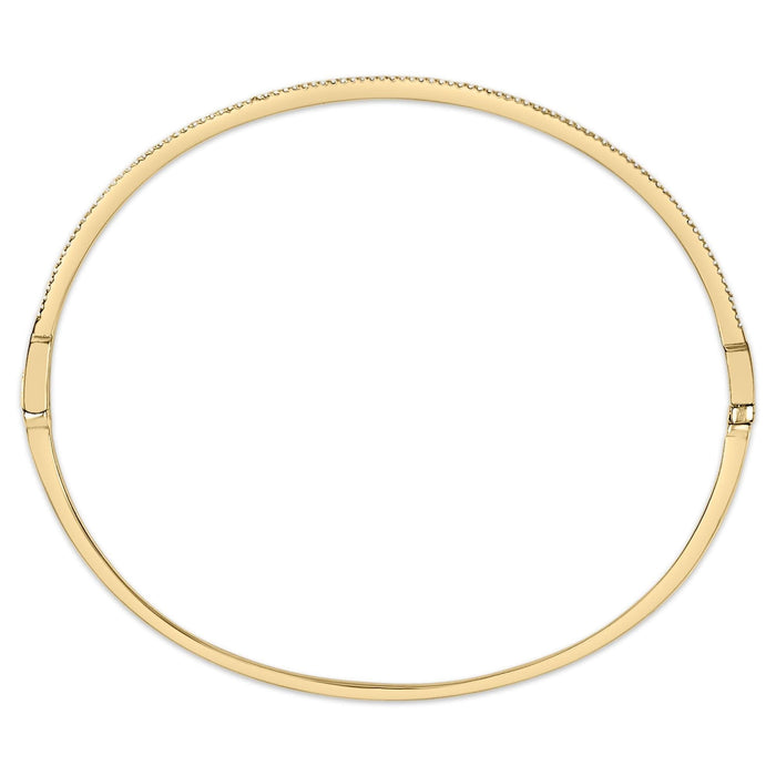 14K Yellow Gold 1/3 Cttw Diamond Half Eternity Bangle Bracelet (I-J Color, I2-I3 Clarity) - 7.75