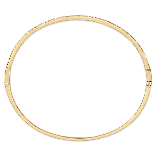 14K Yellow Gold 1/3 Cttw Diamond Half Eternity Bangle Bracelet (I-J Color, I2-I3 Clarity) - 7.75