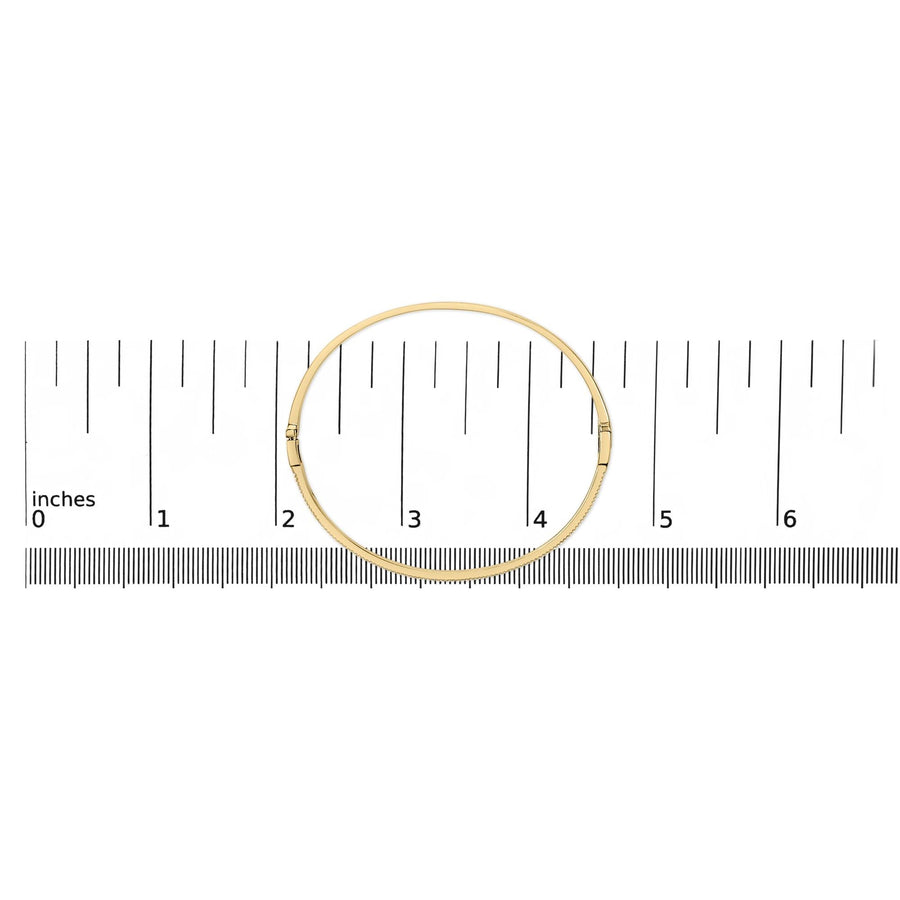14K Yellow Gold 1/3 Cttw Diamond Half Eternity Bangle Bracelet (I-J Color, I2-I3 Clarity) - 7.75