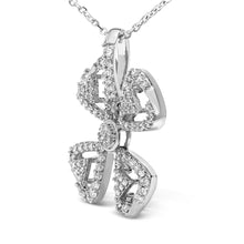 14K White Gold 5/8 Cttw Diamond 4 Leaf Floral Pendant Necklace (H-I Color, I1-I2 Clarity) - 18" Inches-3