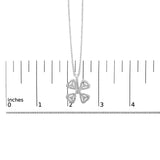 14K White Gold 5/8 Cttw Diamond 4 Leaf Floral Pendant Necklace (H-I Color, I1-I2 Clarity) - 18