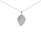 14K yellow gold necklace with cluster of pear diamond stones thumbnail 1
