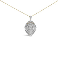 14K White and Yellow Gold 2.00 Cttw Diamond Cluster Pear Shaped Pendant Necklace (G-H Color, SI2-I1 Clarity) -20