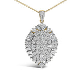 14K White and Yellow Gold 2.00 Cttw Diamond Cluster Pear Shaped Pendant Necklace (G-H Color, SI2-I1 Clarity) -20