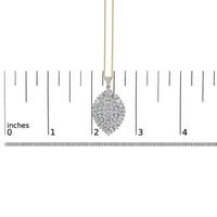 14K White and Yellow Gold 2.00 Cttw Diamond Cluster Pear Shaped Pendant Necklace (G-H Color, SI2-I1 Clarity) -20