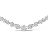 14K White Gold 2.00 Cttw Diamond Composite Cluster Bar Necklace (H-I Color, I2-I3 Clarity) - 18