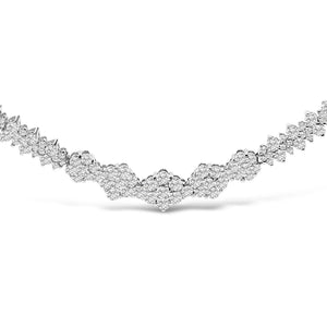 14K White Gold 2.00 Cttw Diamond Composite Cluster Bar Necklace (H-I Color, I2-I3 Clarity) - 18