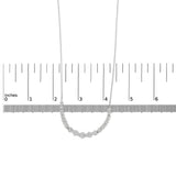 14K White Gold 2.00 Cttw Diamond Composite Cluster Bar Necklace (H-I Color, I2-I3 Clarity) - 18