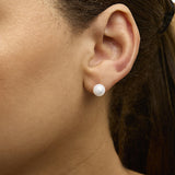 .925 Sterling Silver 7-7.5MM  Cultured Freshwater Pearl Solitaire Stud Earrings-3 thumbnail 4