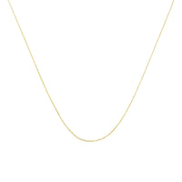 10K Gold 0.5 mm Slender & Dainty Fine Rope Chain Necklace