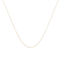 10K Gold 0.5 mm Slender & Dainty Fine Rope Chain Necklace