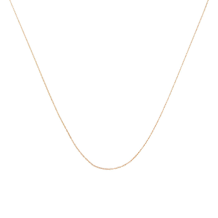 10K Gold 0.5 mm Slender & Dainty Fine Rope Chain Necklace