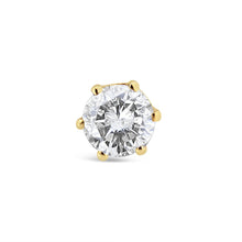 14K Yellow Gold Diamond Solitaire 6-Prong Single Solitaire Stud Earring (3/8 cttw, I-J Color, I2-I3 Clarity)-0