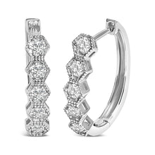 14K Gold 1/2 Cttw Diamond Earring Zig-Zagging Geometric Hoop Earrings (G-H Color, SI1-SI2)-0