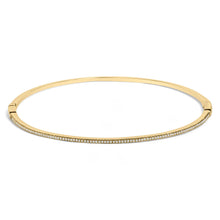 14K Yellow Gold 1/3 Cttw Diamond Half Eternity Bangle Bracelet (I-J Color, I2-I3 Clarity) - 7.75" Inches-0